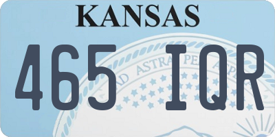 KS license plate 465IQR