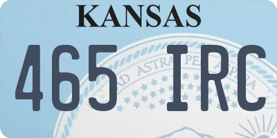 KS license plate 465IRC