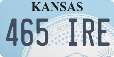 KS license plate 465IRE