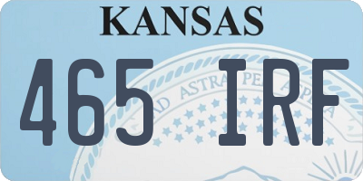 KS license plate 465IRF