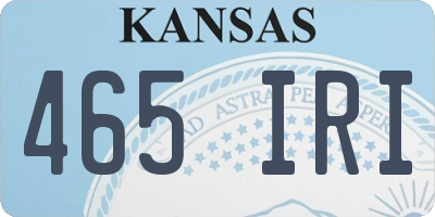 KS license plate 465IRI