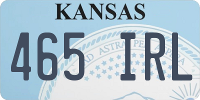 KS license plate 465IRL