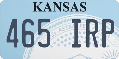 KS license plate 465IRP
