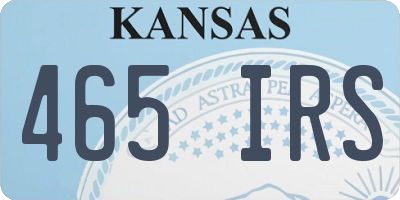 KS license plate 465IRS