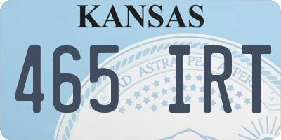 KS license plate 465IRT