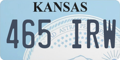 KS license plate 465IRW