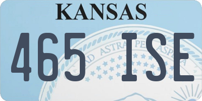 KS license plate 465ISE