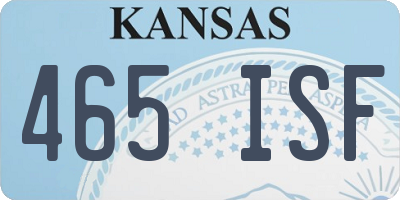 KS license plate 465ISF