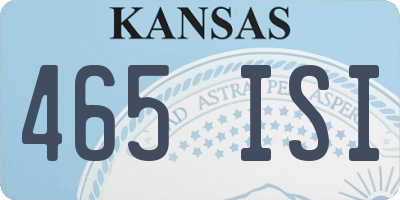 KS license plate 465ISI