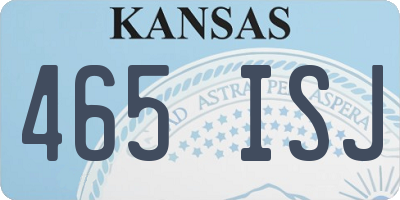 KS license plate 465ISJ