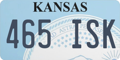 KS license plate 465ISK