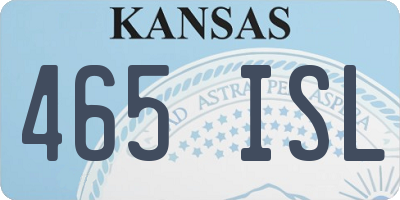 KS license plate 465ISL