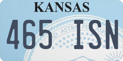 KS license plate 465ISN