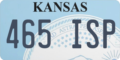 KS license plate 465ISP