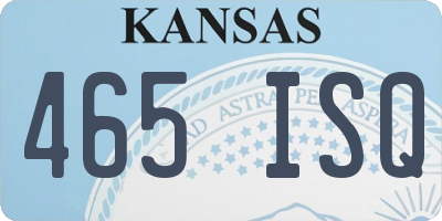 KS license plate 465ISQ