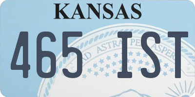 KS license plate 465IST