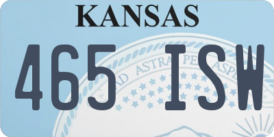 KS license plate 465ISW