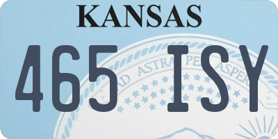 KS license plate 465ISY