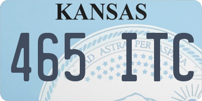 KS license plate 465ITC