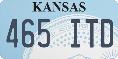 KS license plate 465ITD