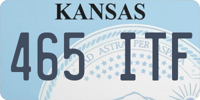 KS license plate 465ITF