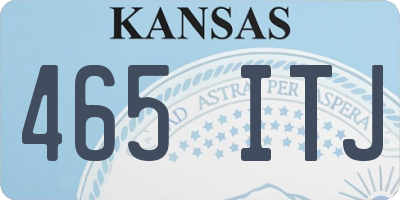 KS license plate 465ITJ