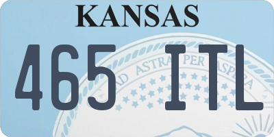 KS license plate 465ITL