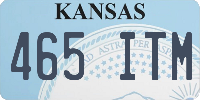 KS license plate 465ITM
