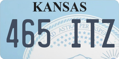 KS license plate 465ITZ