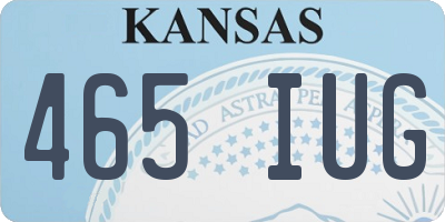 KS license plate 465IUG