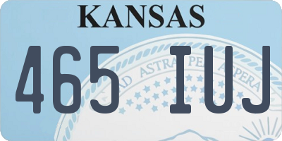 KS license plate 465IUJ
