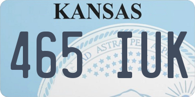 KS license plate 465IUK