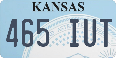 KS license plate 465IUT