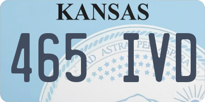 KS license plate 465IVD