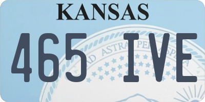 KS license plate 465IVE
