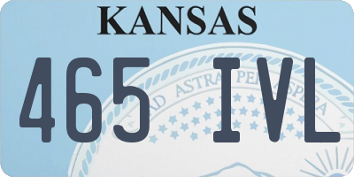 KS license plate 465IVL