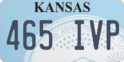 KS license plate 465IVP