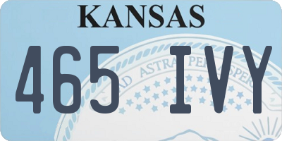 KS license plate 465IVY