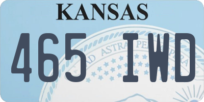 KS license plate 465IWD