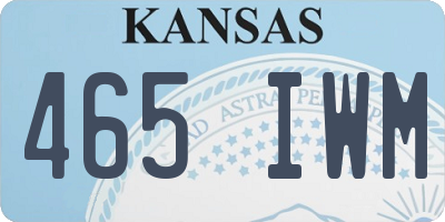 KS license plate 465IWM