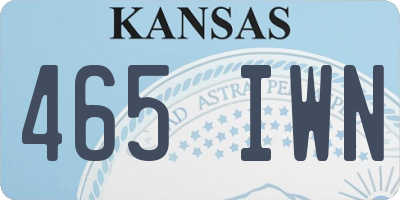 KS license plate 465IWN