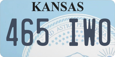 KS license plate 465IWO
