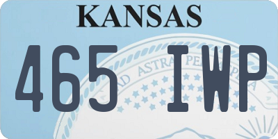 KS license plate 465IWP