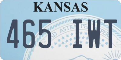 KS license plate 465IWT