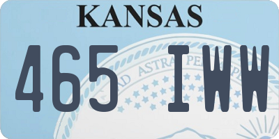 KS license plate 465IWW