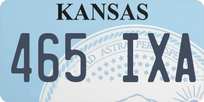 KS license plate 465IXA