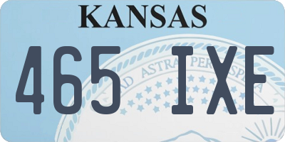 KS license plate 465IXE