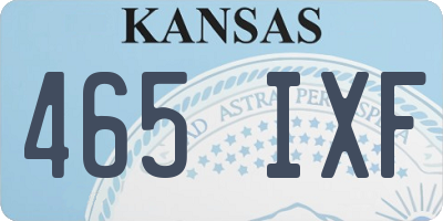 KS license plate 465IXF