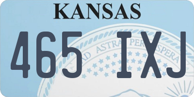 KS license plate 465IXJ