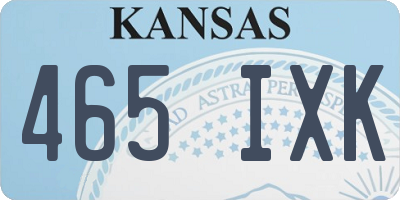 KS license plate 465IXK